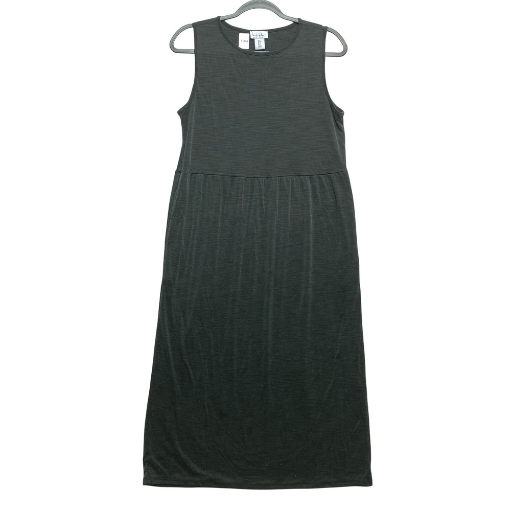 Nicole Miller New York Maxi Dress Womens Small Gray Sleeveless Ribbed